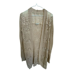 American Rag Beige Lace Knit Cardigan Small